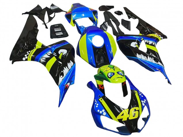 2006-2007 Blue Fluorescent Green Glossy Black Shark 46 Honda CBR1000RR Motorcycle Fairings Australia