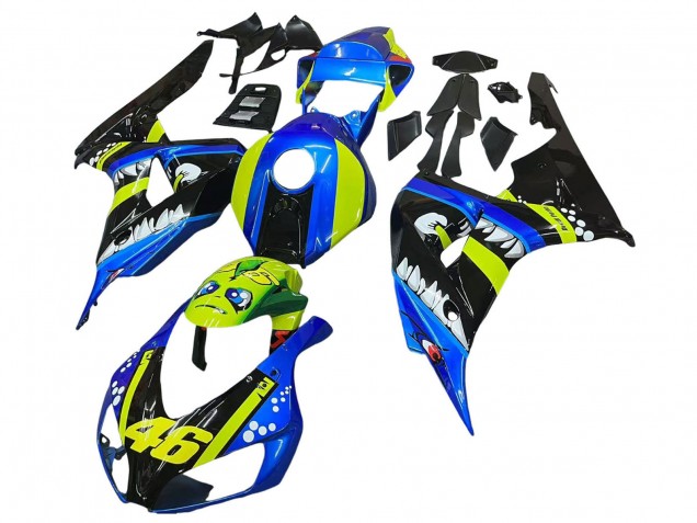 2006-2007 Blue Fluorescent Green Glossy Black Shark 46 Honda CBR1000RR Motorcycle Fairings Australia