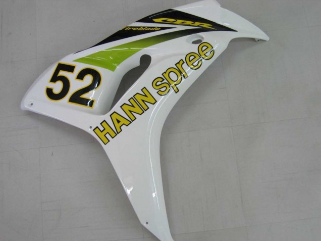 2006-2007 White Green Glossy Black Hannspree 52 Honda CBR1000RR Motorcycle Fairings Australia