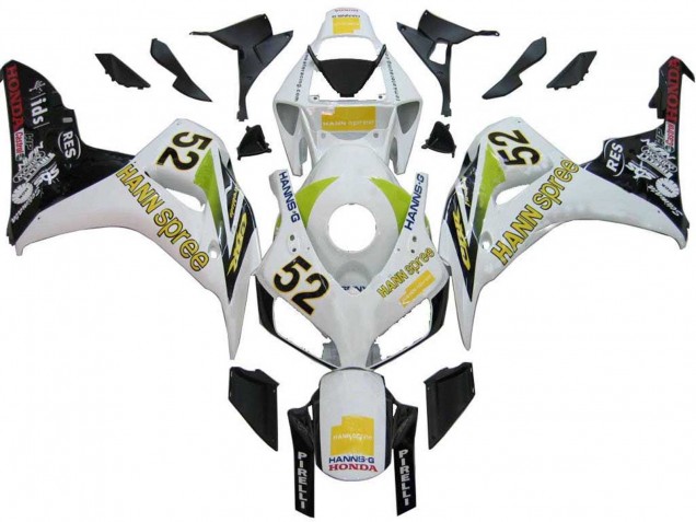 2006-2007 White Green Glossy Black Hannspree 52 Honda CBR1000RR Motorcycle Fairings Australia
