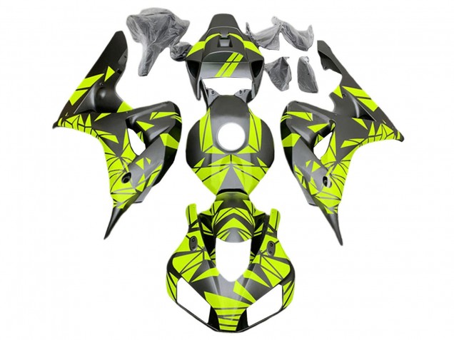 2006-2007 Fluorescent Green Matte Black Honda CBR1000RR Motorcycle Fairings Australia