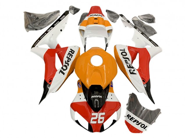 2006-2007 Orange White Red Black Glossy Repsol 26 Honda CBR1000RR Motorcycle Fairings Australia