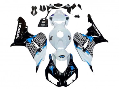 2006-2007 White Blue Glossy Black Honda CBR1000RR Motorcycle Fairing Australia