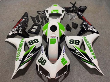 2006-2007 White Green Glossy Black Hannspree 88 Honda CBR1000RR Motorcycle Fairings Australia