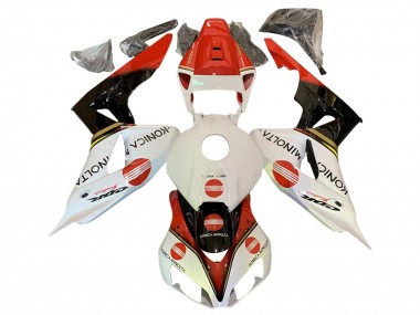 2006-2007 White Red Glossy Black Konica Minolta Honda CBR1000RR Motorcycle Fairings Australia