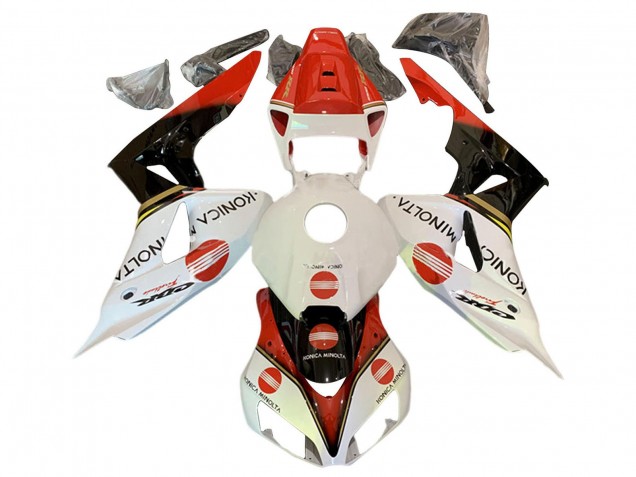 2006-2007 White Red Glossy Black Konica Minolta Honda CBR1000RR Motorcycle Fairings Australia