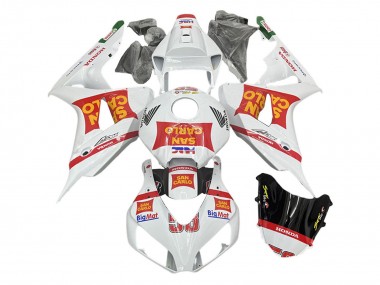 2006-2007 White Red San Carlo Honda CBR1000RR Motorcycle Fairings Australia