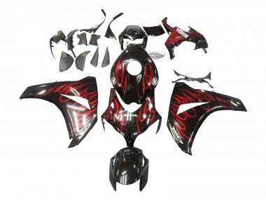 2008-2011 Glossy Black Red Flame Honda CBR1000RR Motorcycle Fairing Australia
