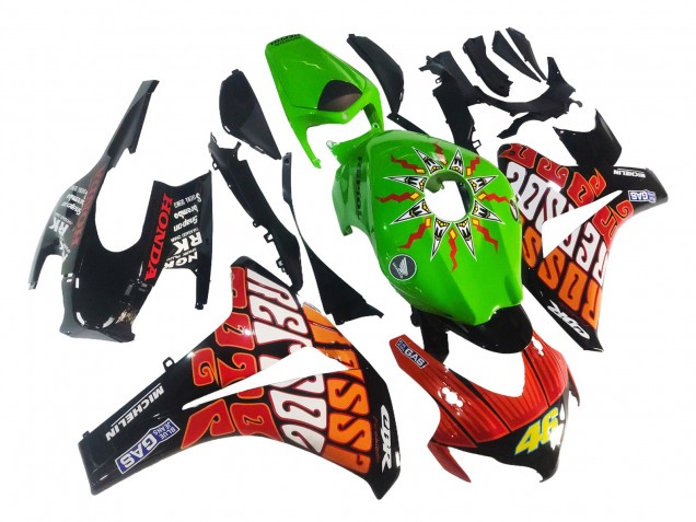 2008-2011 Green Orange Glossy Black Rossi Michelin 46 Honda CBR1000RR Motorcycle Fairings Australia