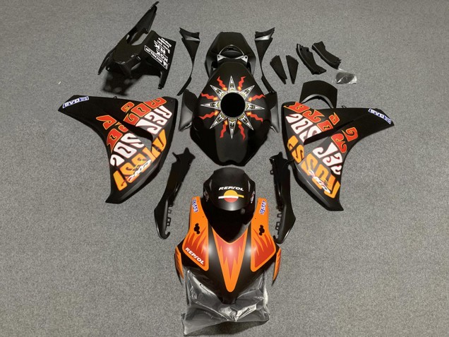 2008-2011 Matte Black Orange Repsol Rossi Honda CBR1000RR Motorcycle Fairings Australia