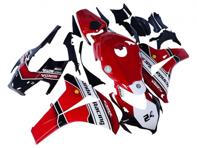 2008-2011 White Red Glossy Black Racing 24 Honda CBR1000RR Motorcycle Fairings Australia