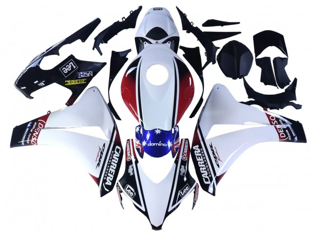 2008-2011 White Red Blue Black Star Lee Carrera Honda CBR1000RR Motorcycle Fairings Australia