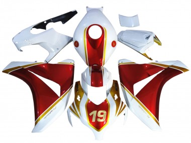 2008-2011 White Red Gold 19 Honda CBR1000RR Motorcycle Fairings Australia