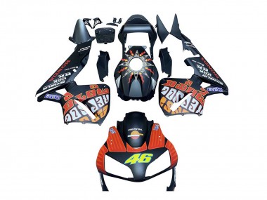 2003-2004 Matte Black Orange Repsol Rossi 46 Honda CBR600RR Motorcycle Fairings Australia