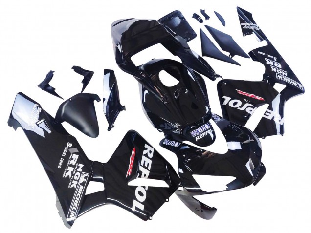 2003-2004 Glossy Black White Repsol Honda CBR600RR Motorcycle Fairings Australia