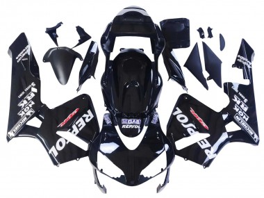 2003-2004 Glossy Black White Repsol Honda CBR600RR Motorcycle Fairings Australia