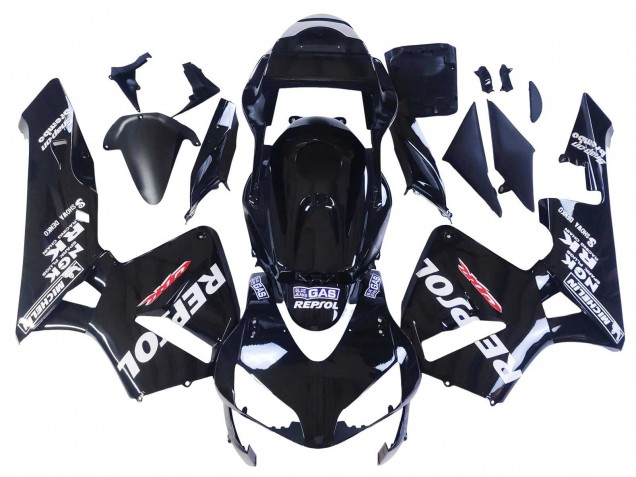2003-2004 Glossy Black White Repsol Honda CBR600RR Motorcycle Fairings Australia