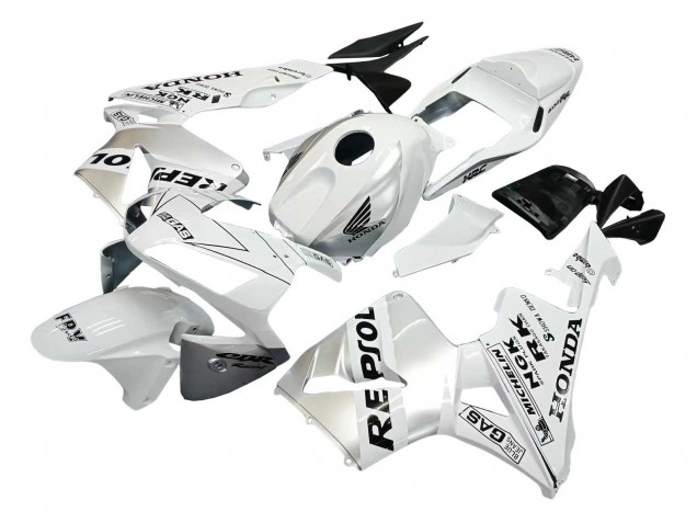 2003-2004 White Silver Black Repsol Honda CBR600RR Motorcycle Fairings Australia