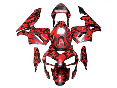 2003-2004 Black Red Grey Camouflage Honda CBR600RR Motorcycle Fairings Australia