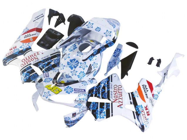 2003-2004 White Blue Red Nastro Azzurro 46 Honda CBR600RR Motorcycle Fairings Australia