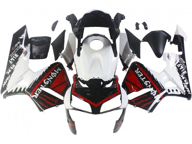 2003-2004 White Red Glossy Black Monster Honda CBR600RR Motorcycle Fairings Australia