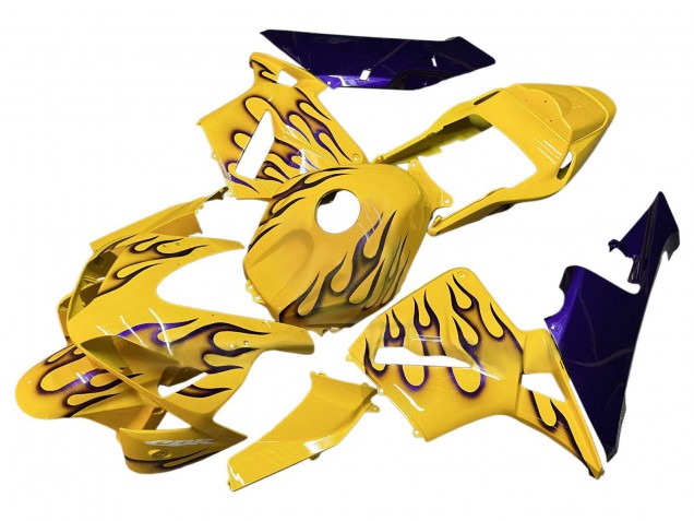 2003-2004 Yellow Black Flame Honda CBR600RR Motorcycle Fairings Australia