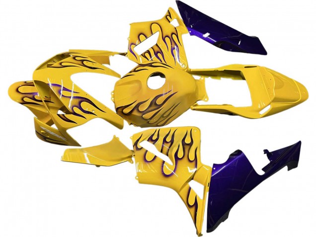 2003-2004 Yellow Black Flame Honda CBR600RR Motorcycle Fairings Australia