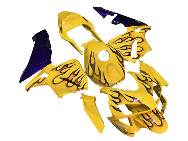 2003-2004 Yellow Black Flame Honda CBR600RR Motorcycle Fairings Australia