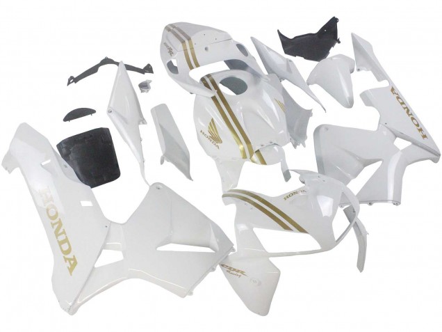 2005-2006 White Gold Honda CBR600RR Motorcycle Fairings Australia