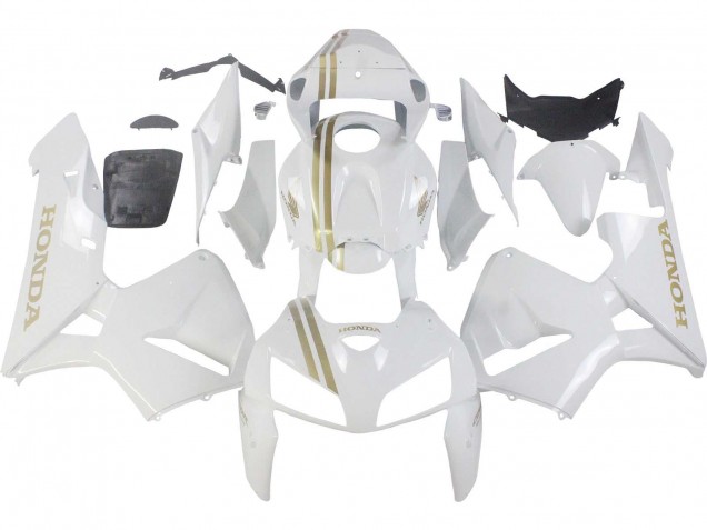 2005-2006 White Gold Honda CBR600RR Motorcycle Fairings Australia