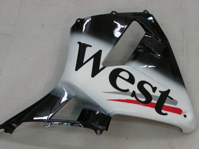 2005-2006 Glossy Black White West Honda CBR600RR Motorcycle Fairings Australia