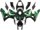 2005-2006 Glossy Black Green Flame Honda CBR600RR Motorcycle Fairings Australia