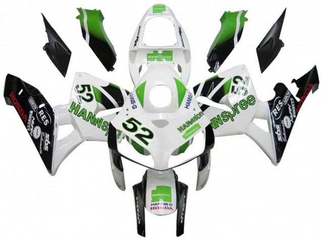 2005-2006 Green White Black hannspree 52 Honda CBR600RR Motorcycle Fairings Australia