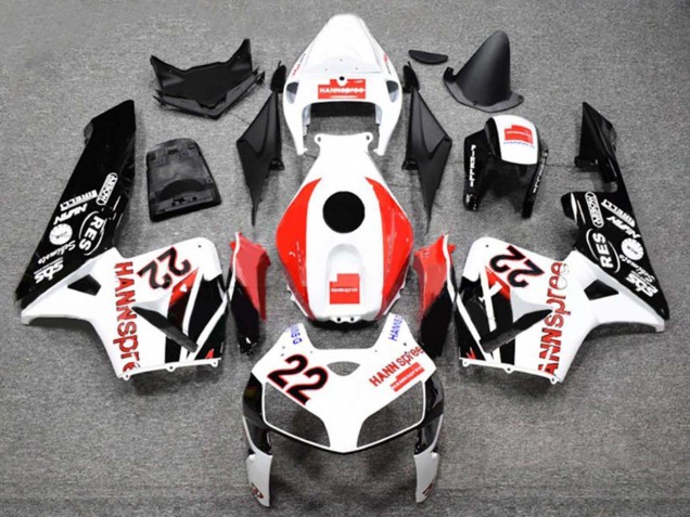 2005-2006 White Red Glossy Black HannSpree 22 Honda CBR600RR Motorcycle Fairings Australia