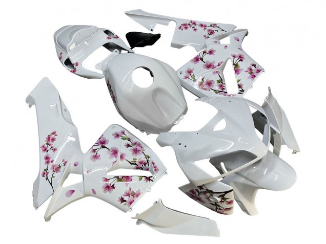 2005-2006 White with Cherry Blossom Honda CBR600RR Motorcycle Fairings Australia