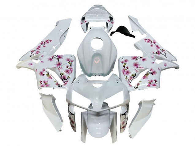 2005-2006 White with Cherry Blossom Honda CBR600RR Motorcycle Fairings Australia