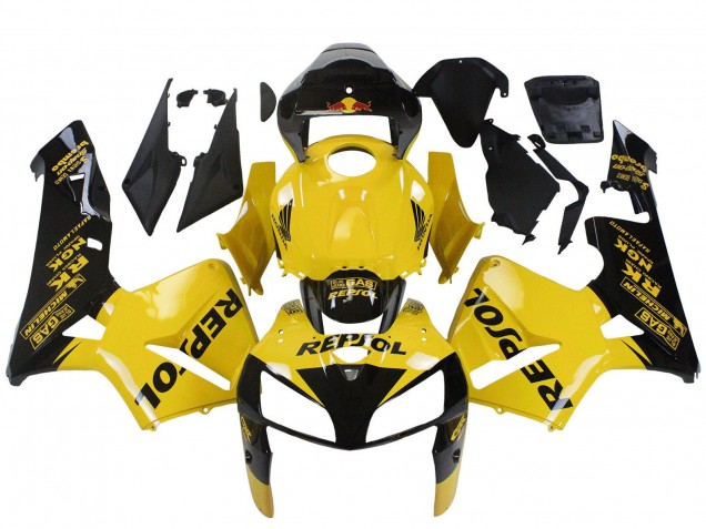 2005-2006 Yellow Black Repsol Honda CBR600RR Motorcycle Fairings Australia