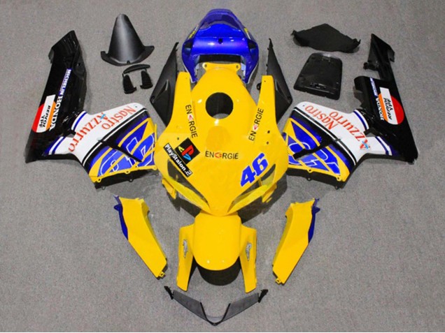 2005-2006 Yellow Blue White Nastro Azzurro 46 Honda CBR600RR Motorcycle Fairings Australia