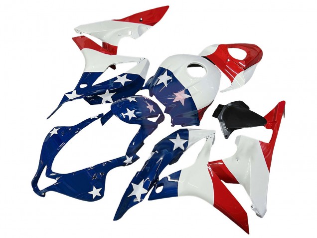 2007-2008 White Blue Red Star Honda CBR600RR Motorcycle Fairings Australia