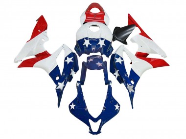 2007-2008 White Blue Red Star Honda CBR600RR Motorcycle Fairings Australia