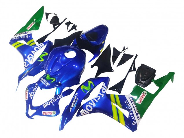 2007-2008 Blue Green MoviStar Castrol Honda CBR600RR Motorcycle Fairings Australia