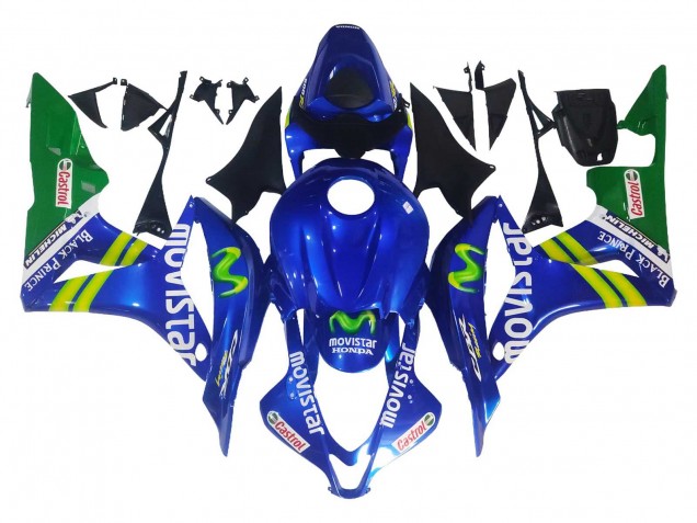 2007-2008 Blue Green MoviStar Castrol Honda CBR600RR Motorcycle Fairings Australia