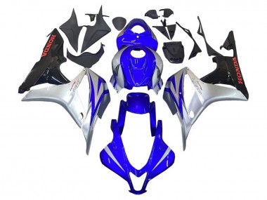 2007-2008 Silver Blue Glossy Black Racing Honda CBR600RR Motorcycle Fairings Australia