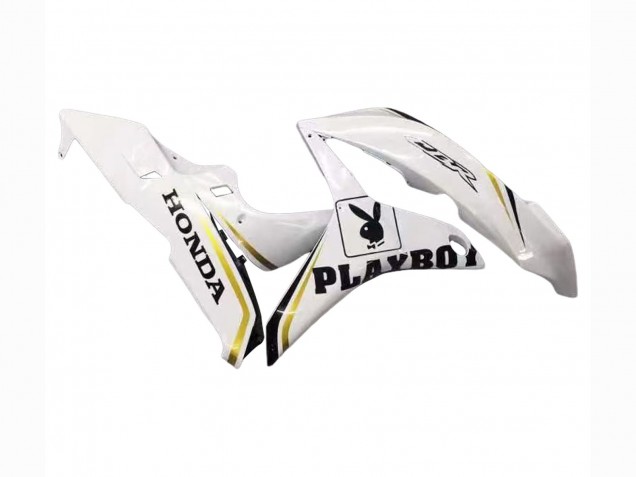 2007-2008 White Gold Glossy Black Playboy Honda CBR600RR Motorcycle Fairing Australia