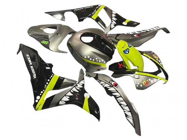 2007-2008 Grey Fluorescent Yellow Shark Honda CBR600RR Motorcycle Fairings Australia