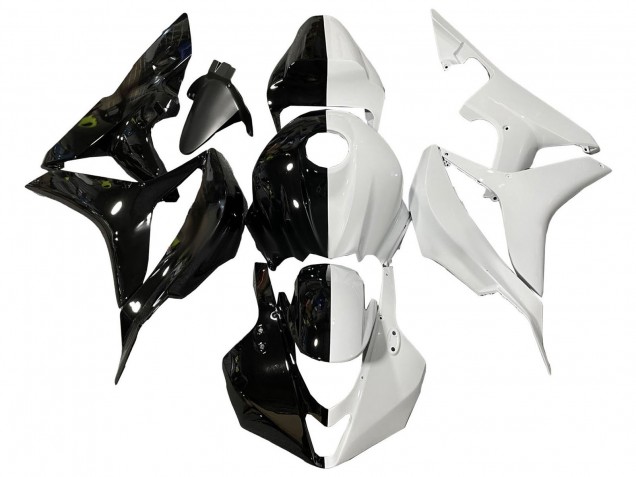 2007-2008 White Glossy Black Split Honda CBR600RR Motorcycle Fairings Australia