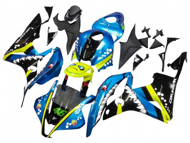 2007-2008 Green Yellow Glossy Black Shark 46 Honda CBR600RR Motorcycle Fairings Australia