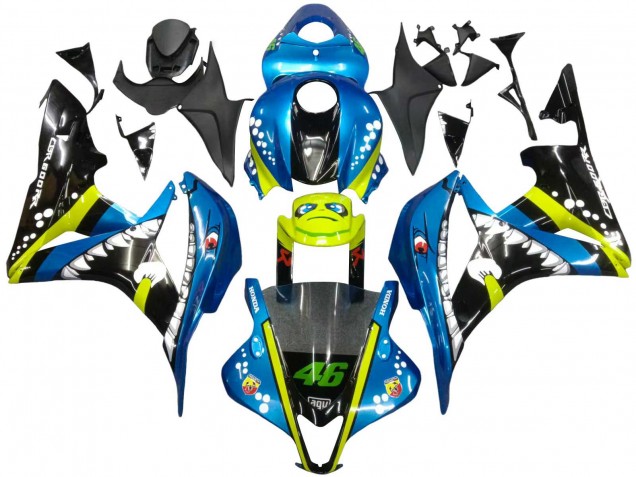 2007-2008 Green Yellow Glossy Black Shark 46 Honda CBR600RR Motorcycle Fairings Australia