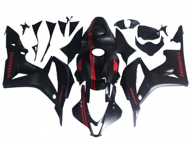 2007-2008 Matte Black Red Honda CBR600RR Motorcycle Fairings Australia