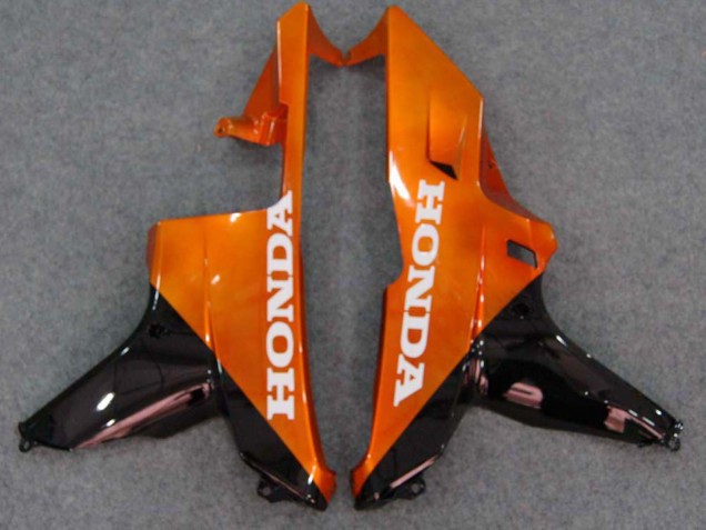 2007-2008 Glossy Black Orange Flame Honda CBR600RR Motorcycle Fairings Australia